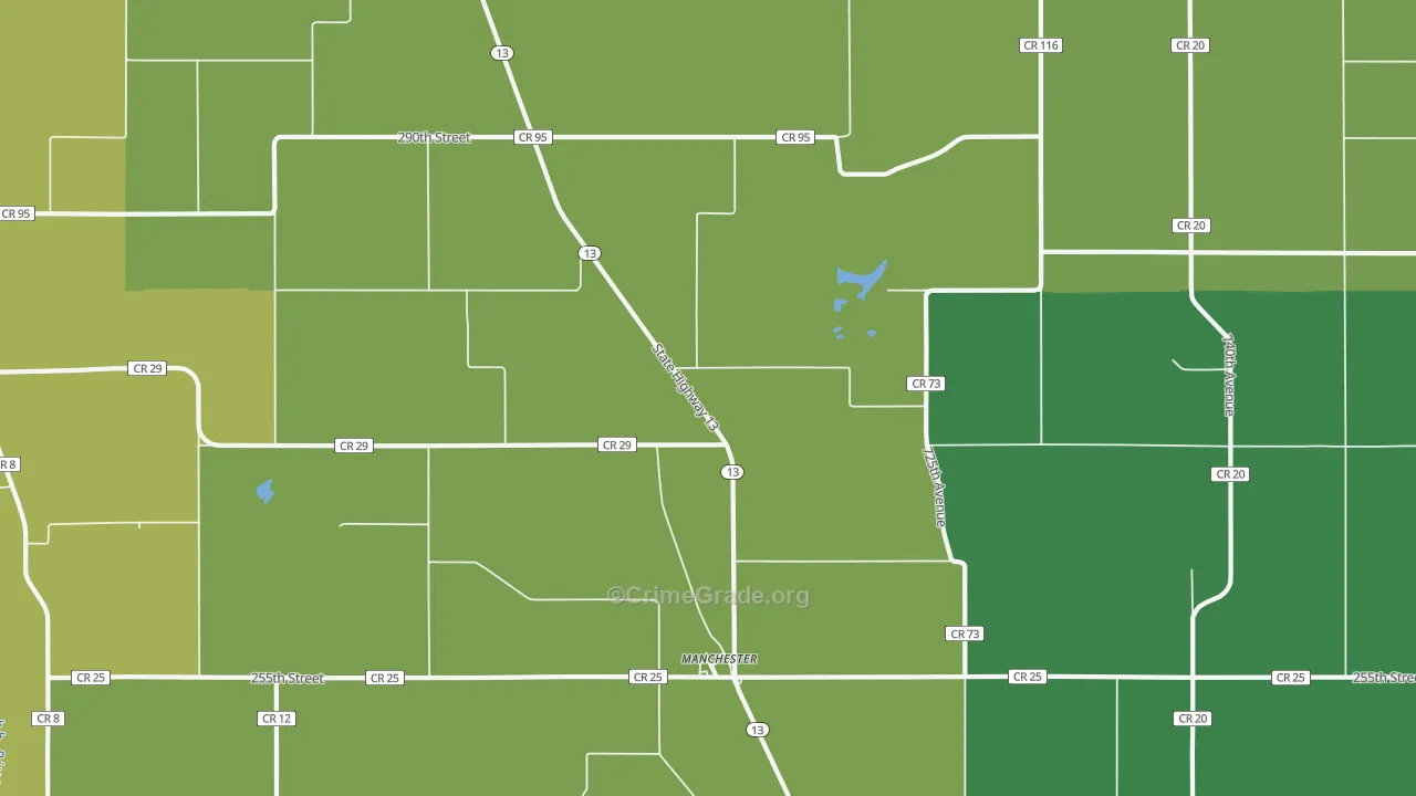 Manchester, MN Map of Drug-Related Crime Rates