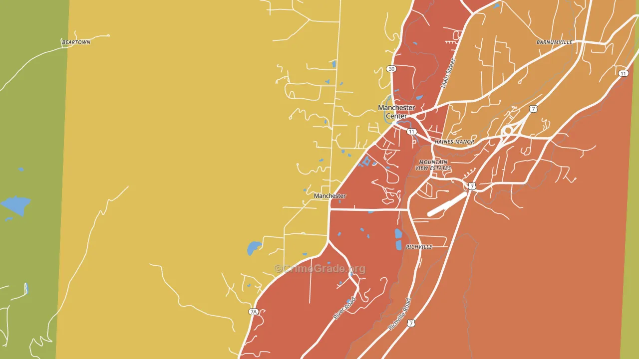 Manchester, VT Map of Drug-Related Crime Rates
