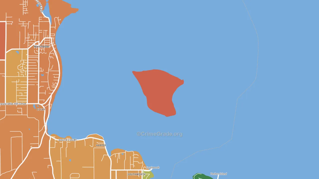 Manchester, WA Map of Drug-Related Crime Rates