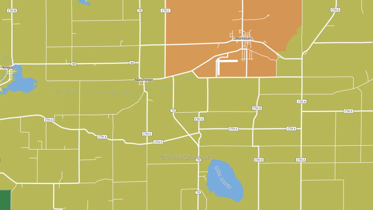 Manchester, WI Map of Drug-Related Crime Rates
