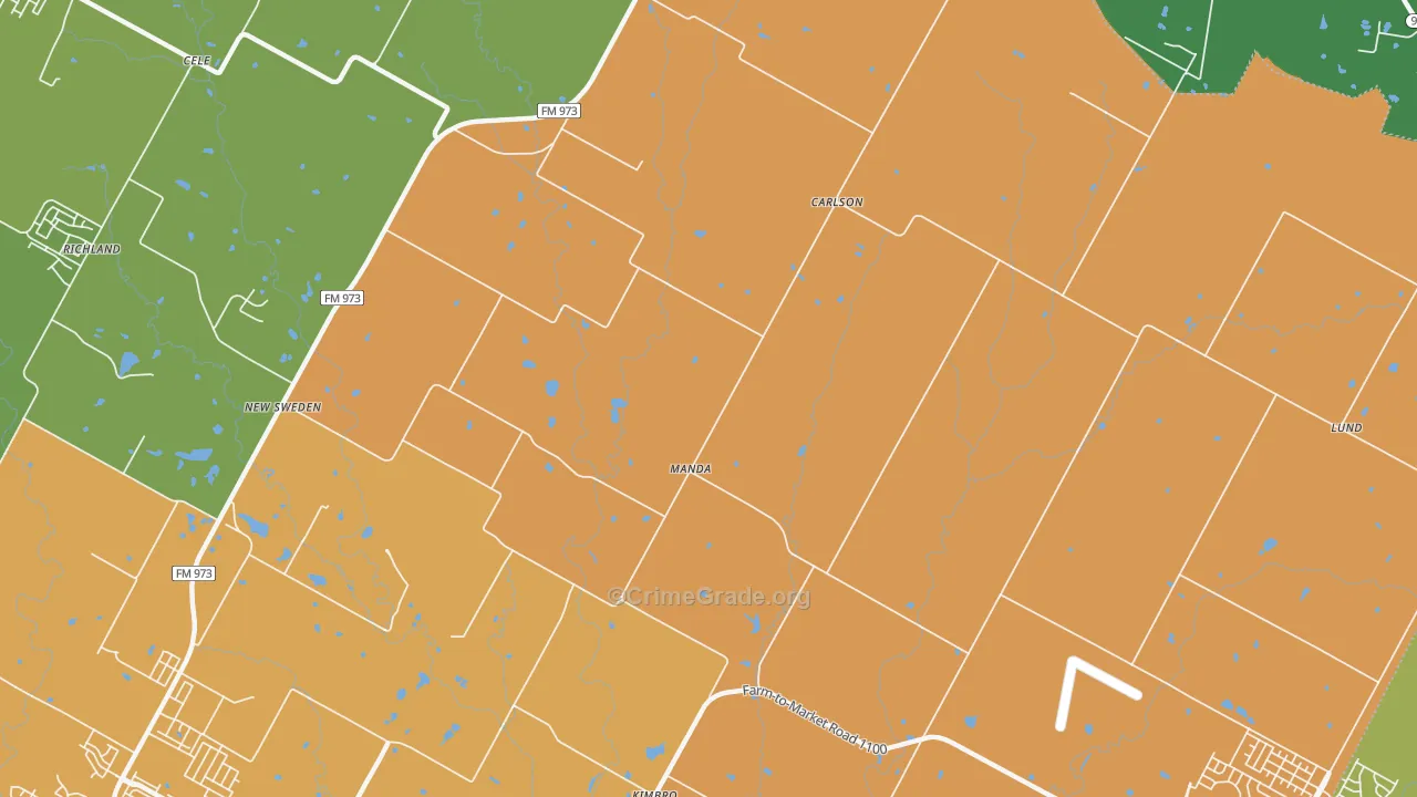 Manda, TX Map of Drug-Related Crime Rates