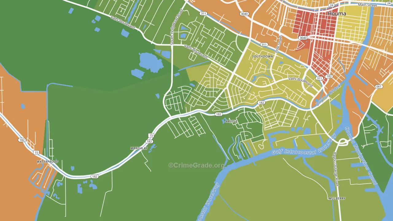 Mandalay, LA Map of Drug-Related Crime Rates