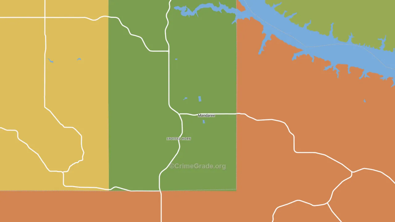 Mandaree, ND Map of Drug-Related Crime Rates