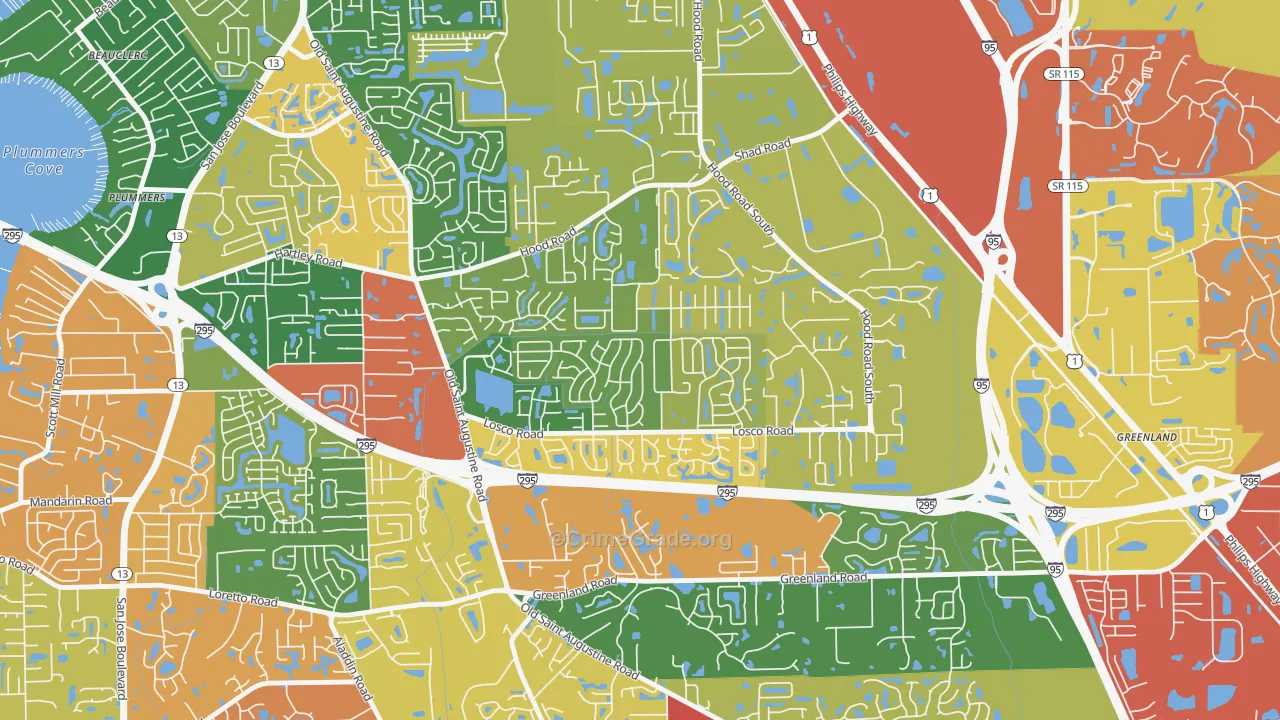 Mandarin Station-Losco, Jacksonville, FL Map of Drug-Related Crime Rates