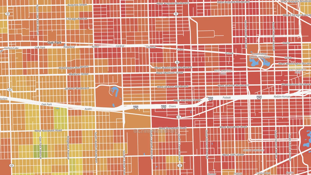 Mandell, Chicago, IL Map of Drug-Related Crime Rates