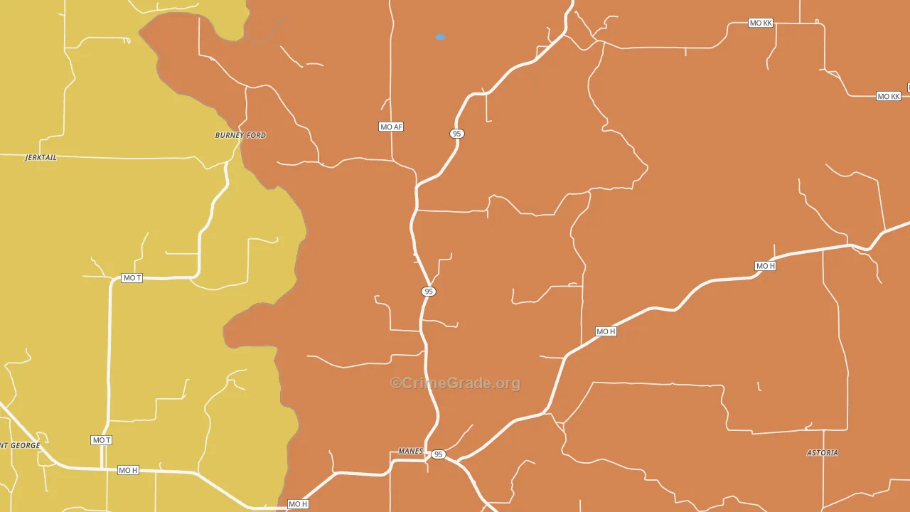 Manes, MO Map of Drug-Related Crime Rates