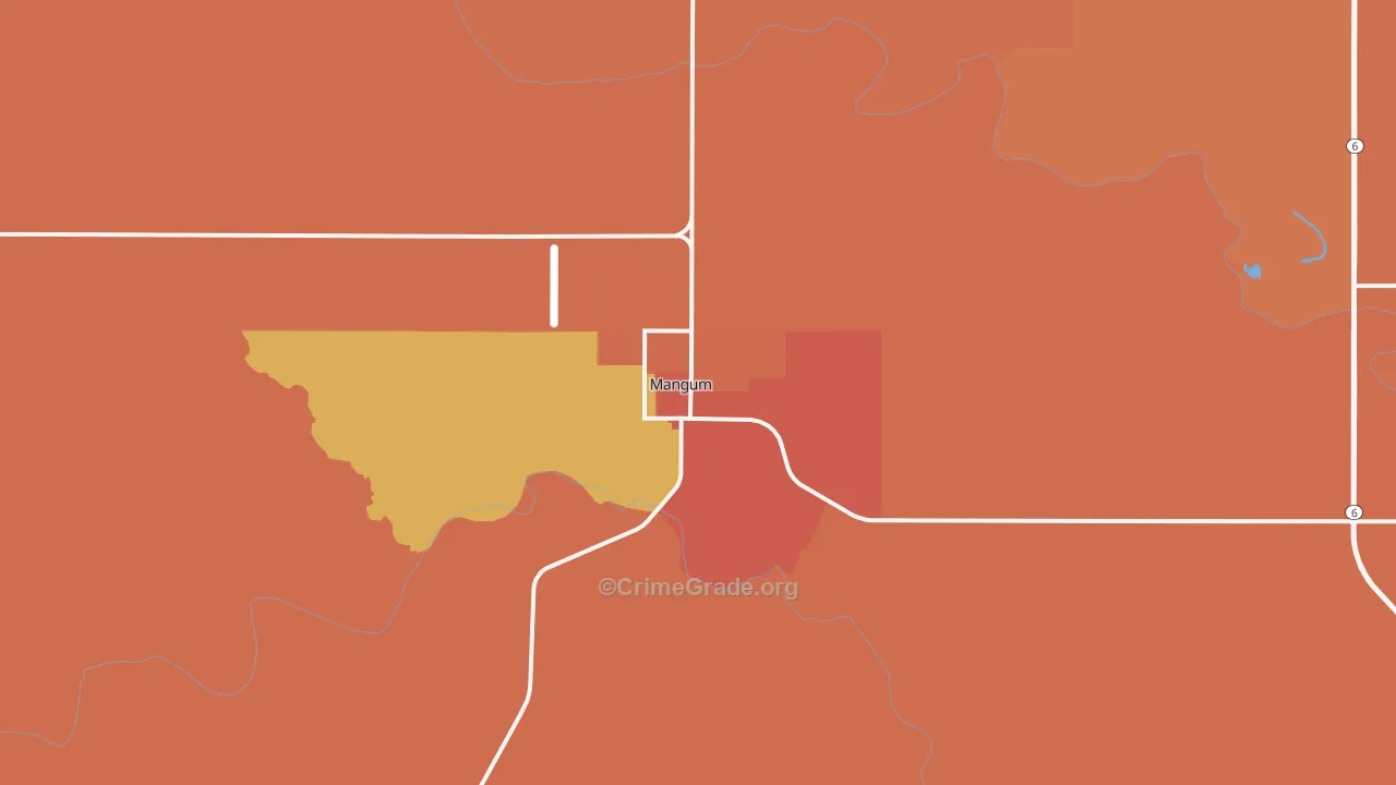 Mangum, OK Map of Drug-Related Crime Rates