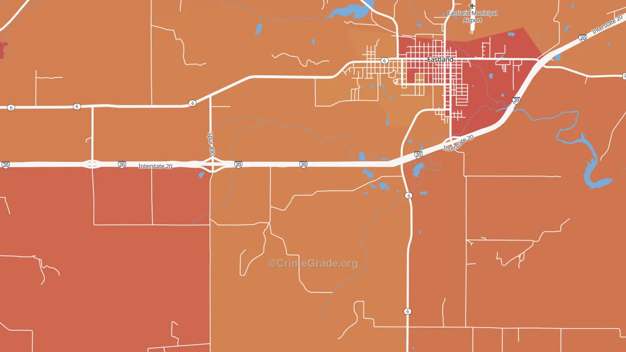 Mangum, TX Map of Drug-Related Crime Rates