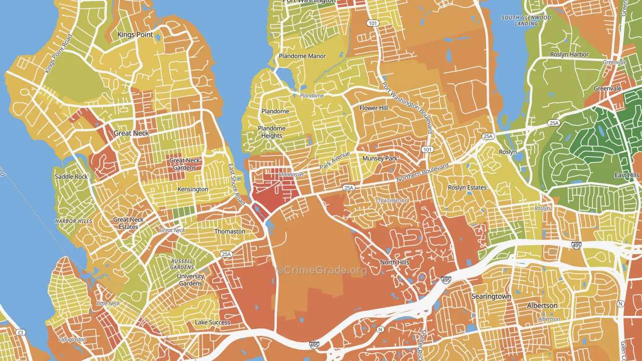 Manhasset, NY Map of Drug-Related Crime Rates