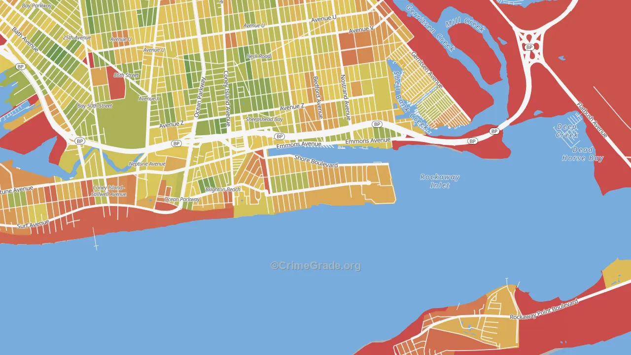 Manhattan Beach, Brooklyn, NY Map of Drug-Related Crime Rates
