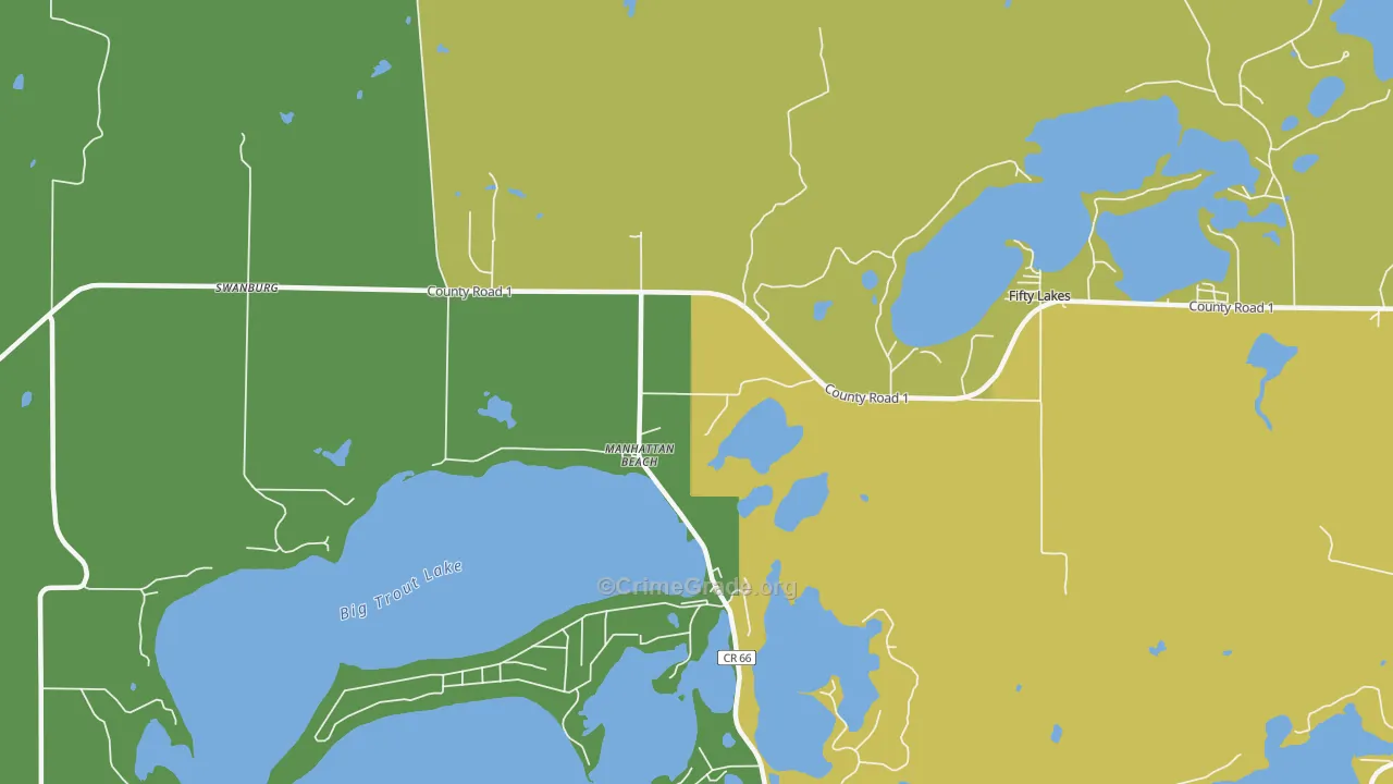 Manhattan Beach, MN Map of Drug-Related Crime Rates
