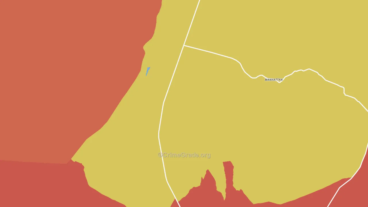 Manhattan, NV Map of Drug-Related Crime Rates