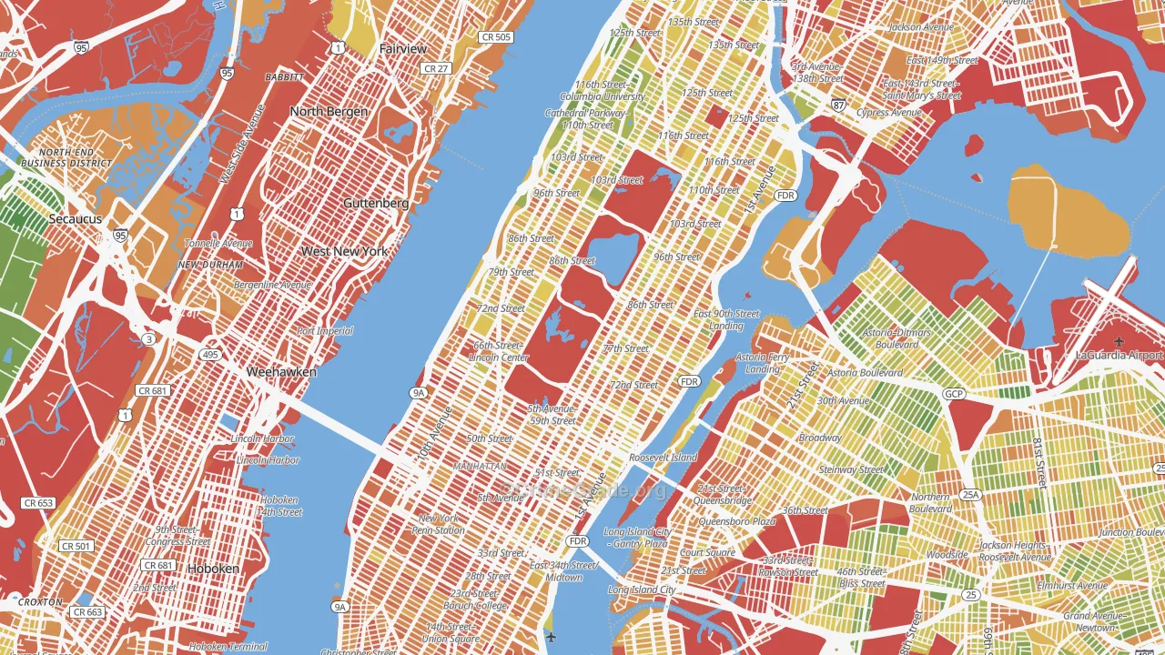 Manhattan, NY Map of Drug-Related Crime Rates