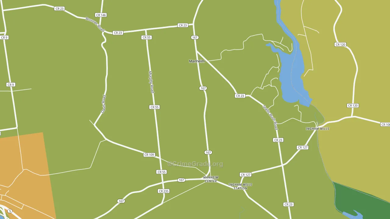 Manheim Center, NY Map of Drug-Related Crime Rates