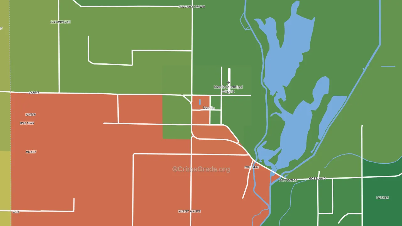 Manila, AR Map of Drug-Related Crime Rates