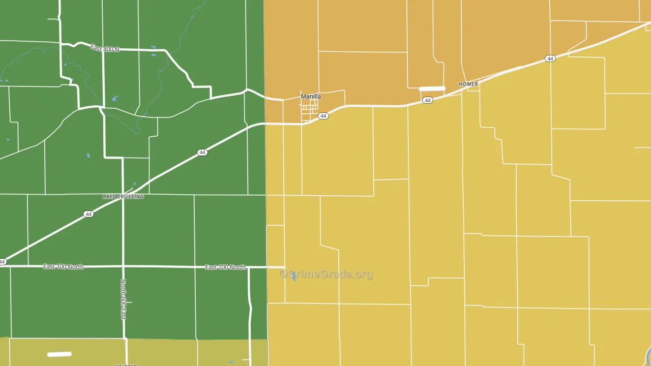 Manilla, IN Map of Drug-Related Crime Rates
