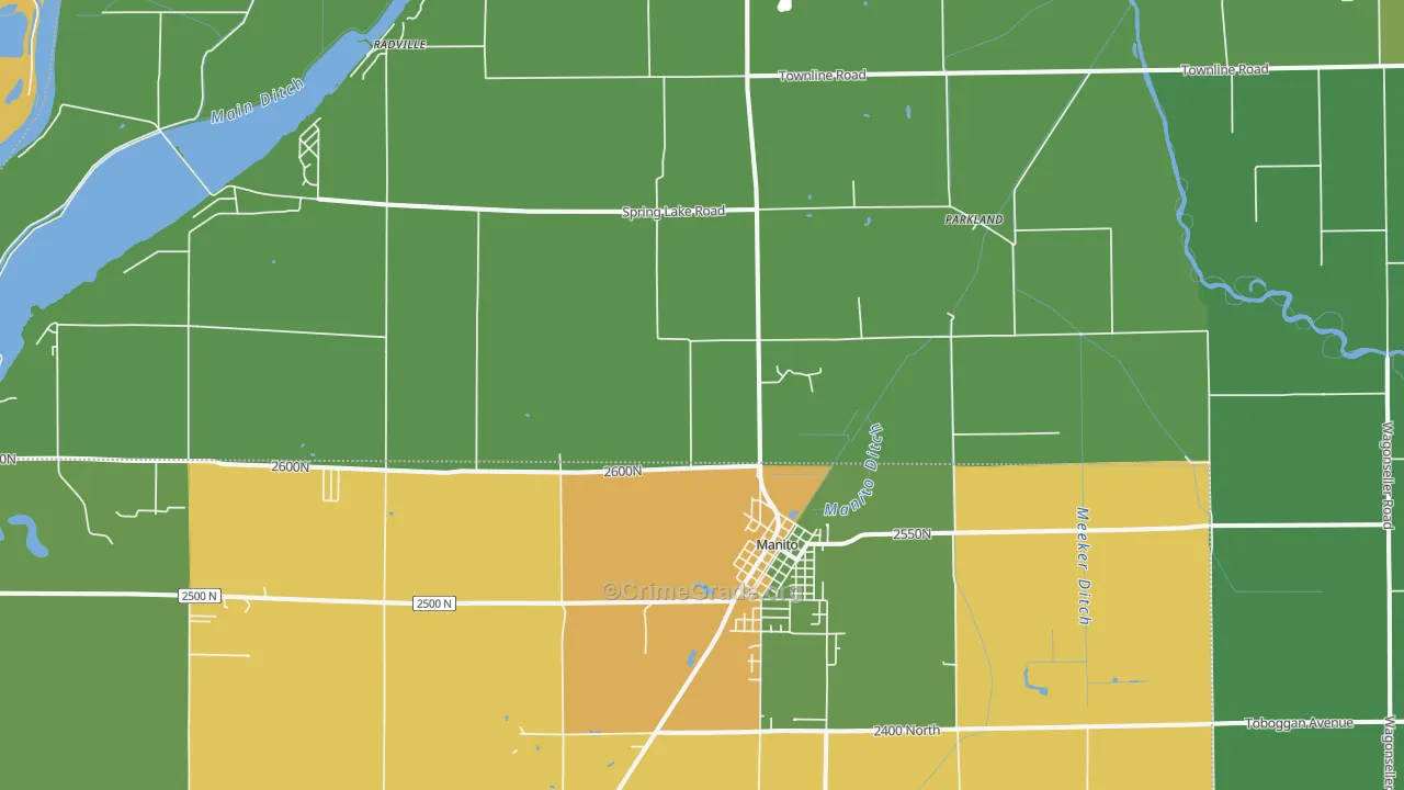 Manito, IL Map of Drug-Related Crime Rates