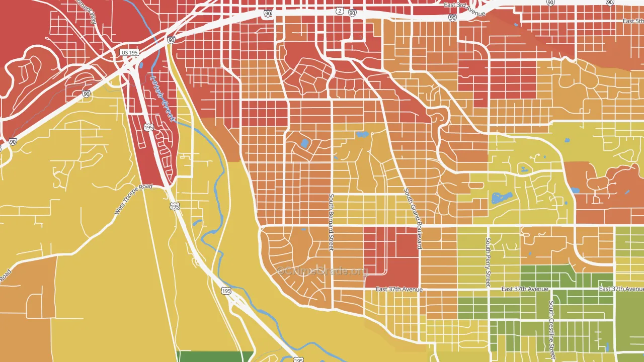 Manitocannon Hill, Spokane, WA Map of Drug-Related Crime Rates