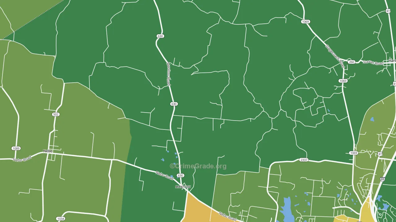 Manitou, KY Map of Drug-Related Crime Rates