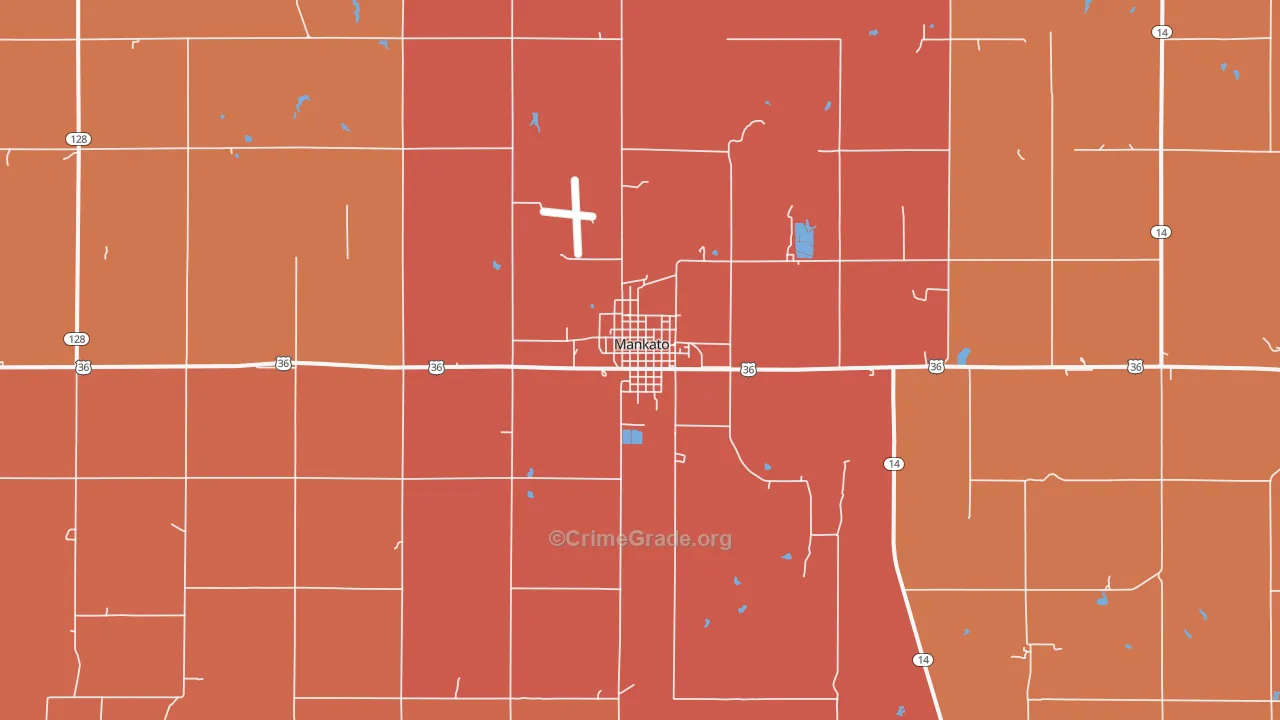 Mankato, KS Map of Drug-Related Crime Rates