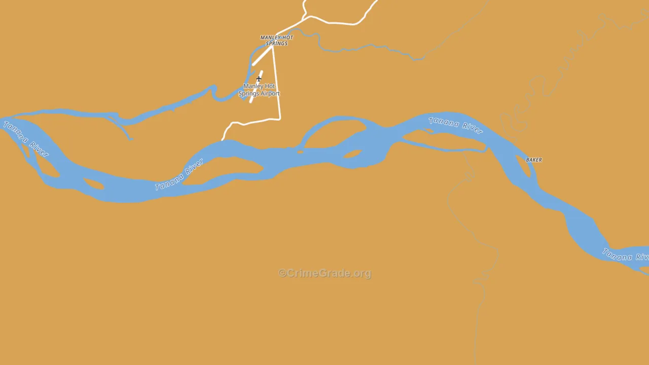 Manley Hot Springs, AK Map of Drug-Related Crime Rates