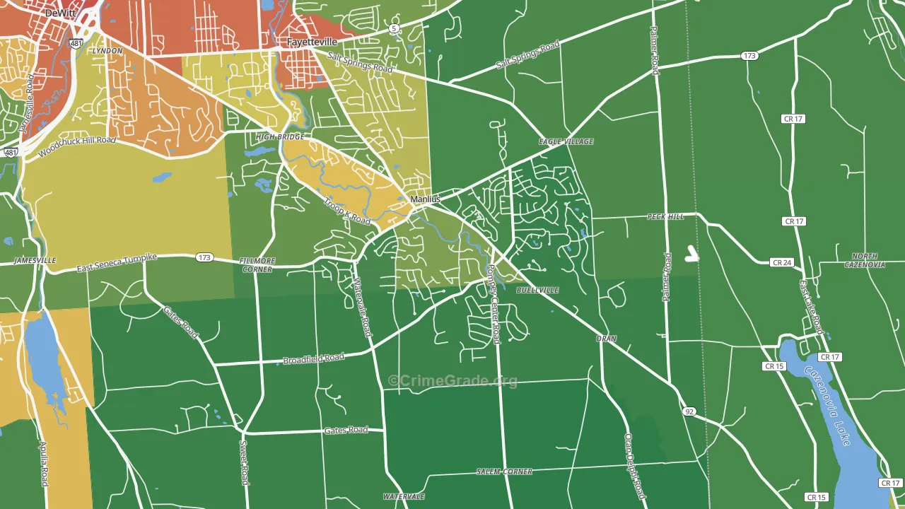 Manlius, NY Map of Drug-Related Crime Rates