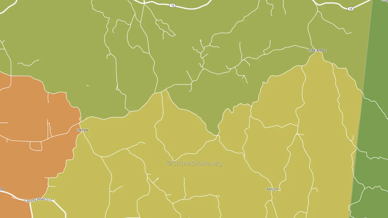 Mannassa, MS Map of Drug-Related Crime Rates