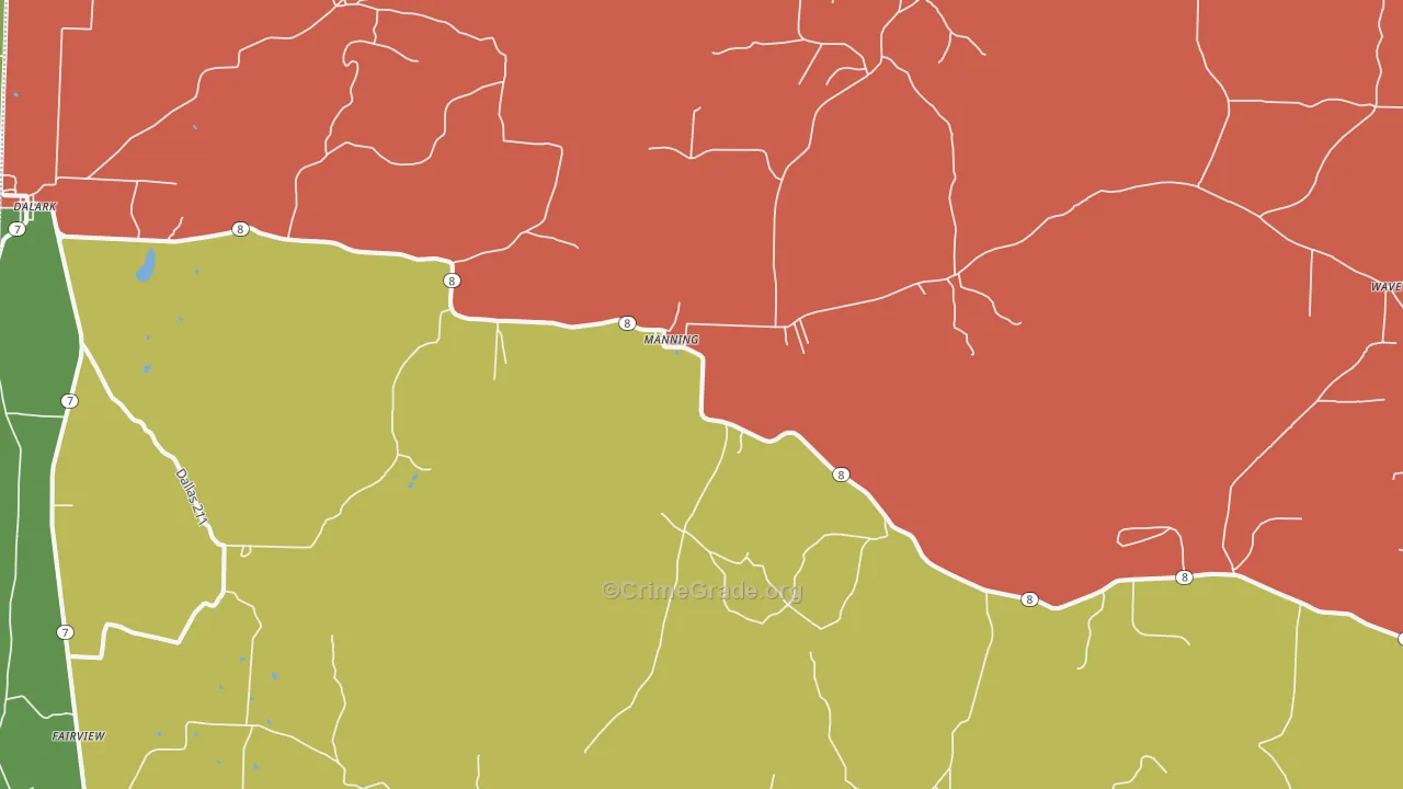 Manning, AR Map of Drug-Related Crime Rates