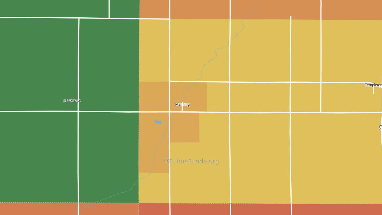 Manning, IA Map of Drug-Related Crime Rates
