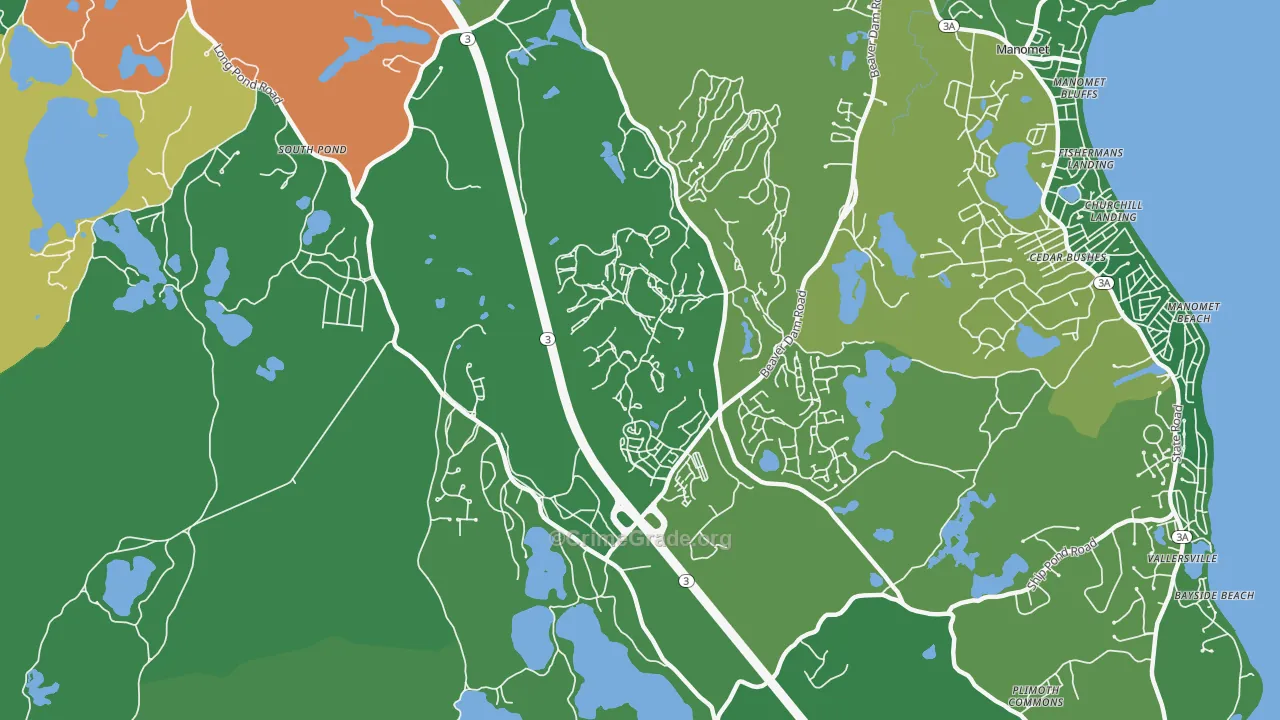 Manomet, MA Map of Drug-Related Crime Rates