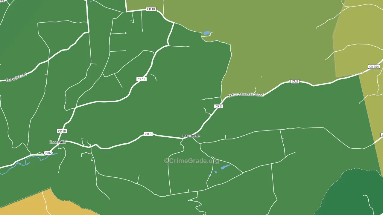 Manor Kill, NY Map of Drug-Related Crime Rates