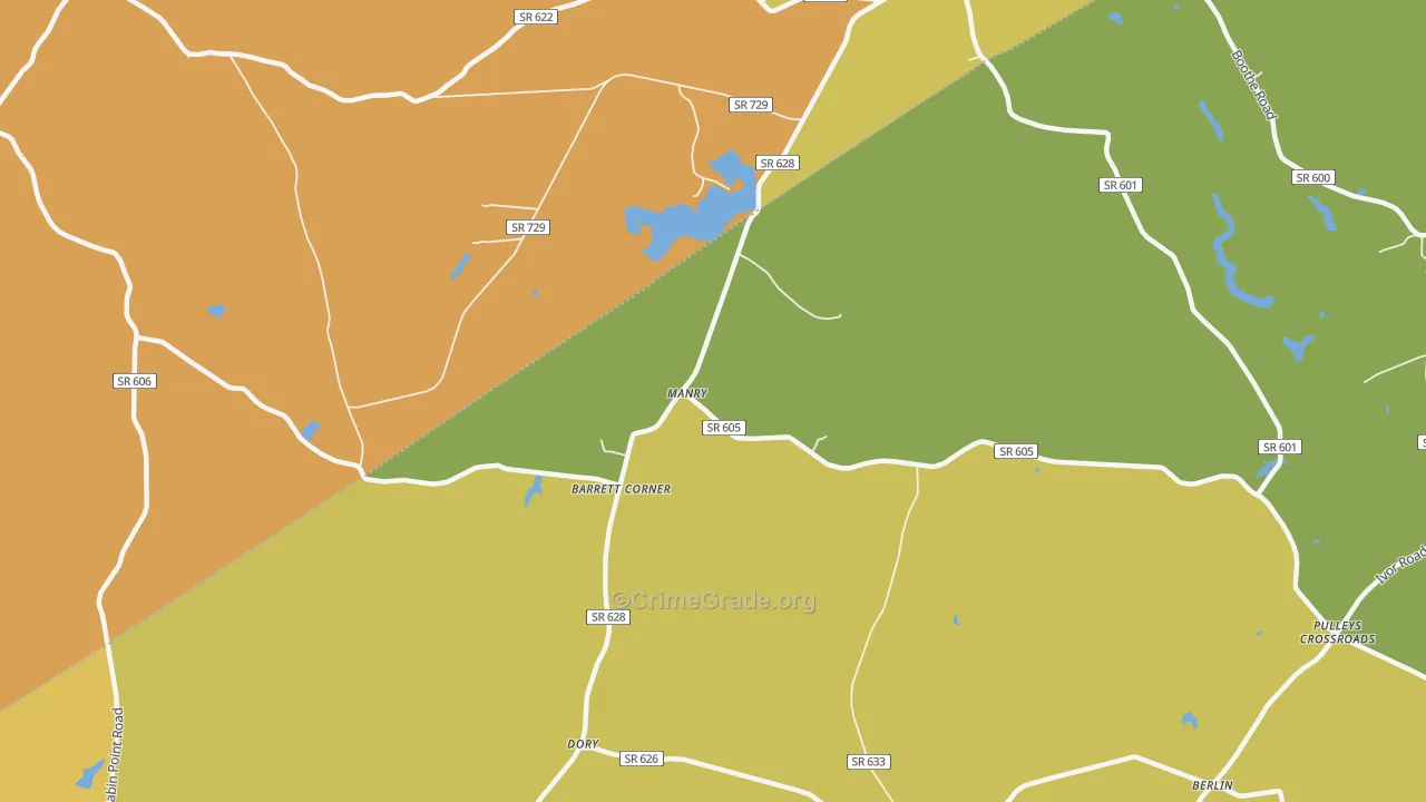 Manry, VA Map of Drug-Related Crime Rates