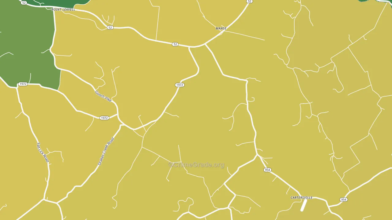 Manse, KY Map of Drug-Related Crime Rates