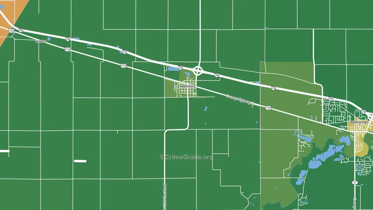 Mansfield, IL Map of Drug-Related Crime Rates