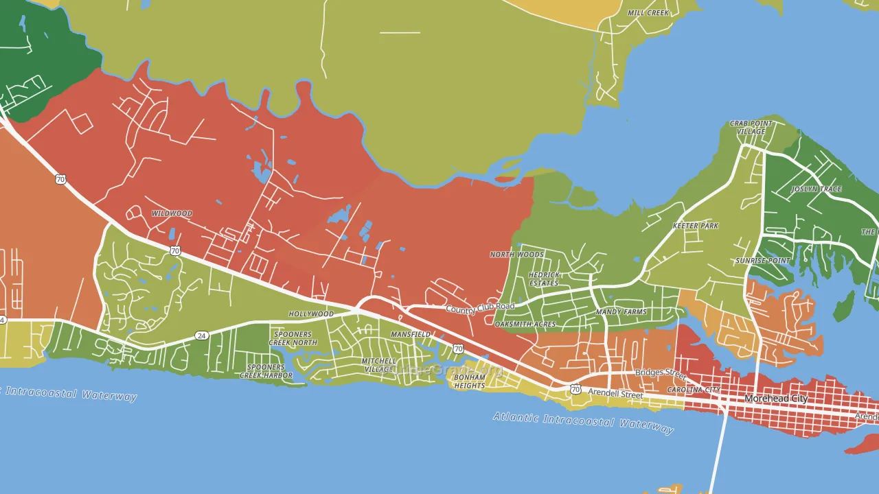 Mansfield, NC Map of Drug-Related Crime Rates
