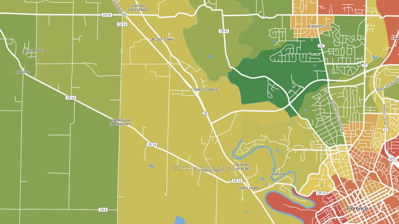 Mansion View, AL Map of Drug-Related Crime Rates