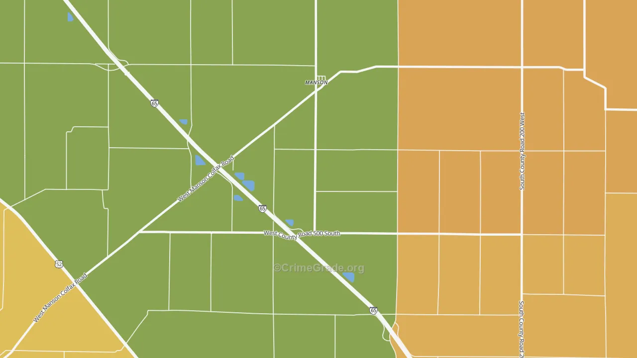 Manson, IN Map of Drug-Related Crime Rates