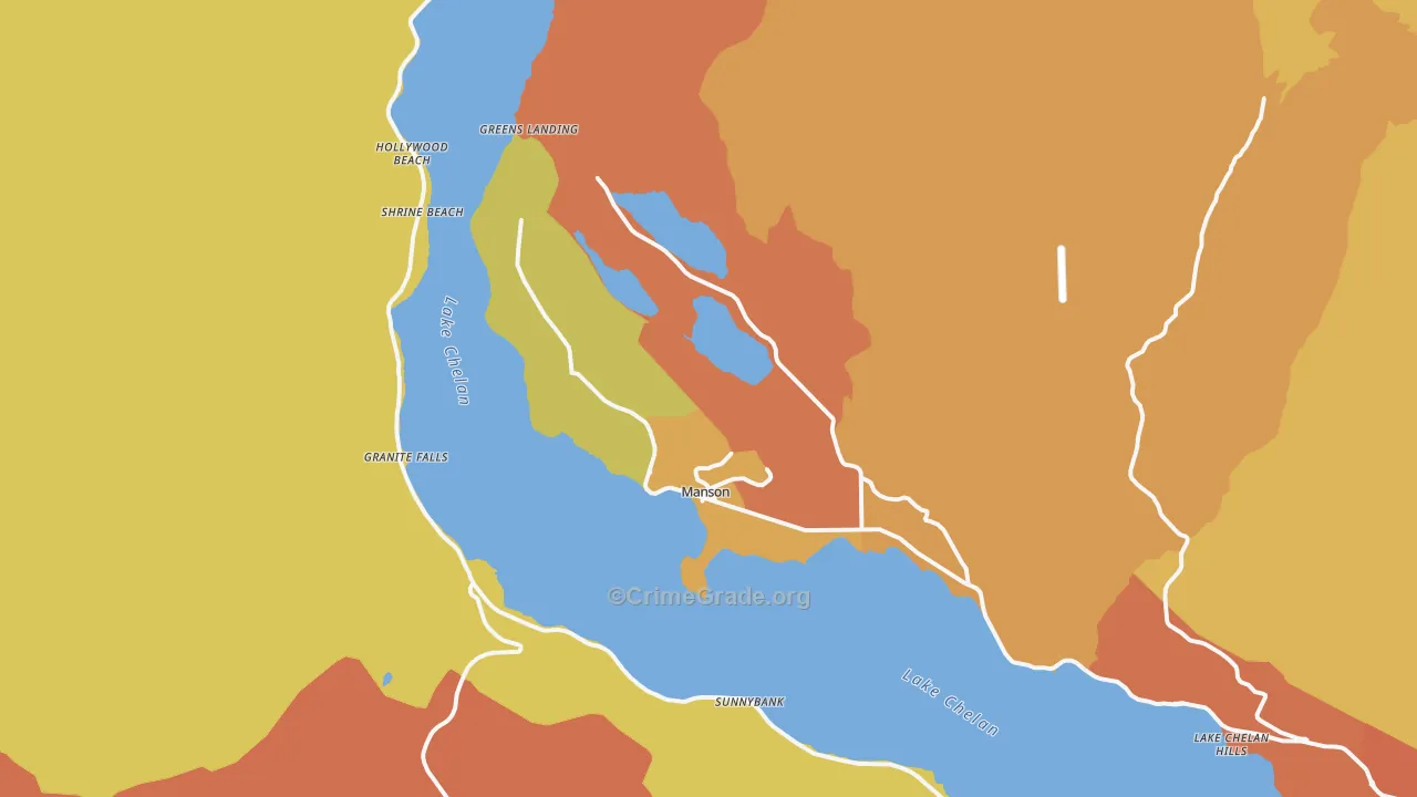 Manson, WA Map of Drug-Related Crime Rates