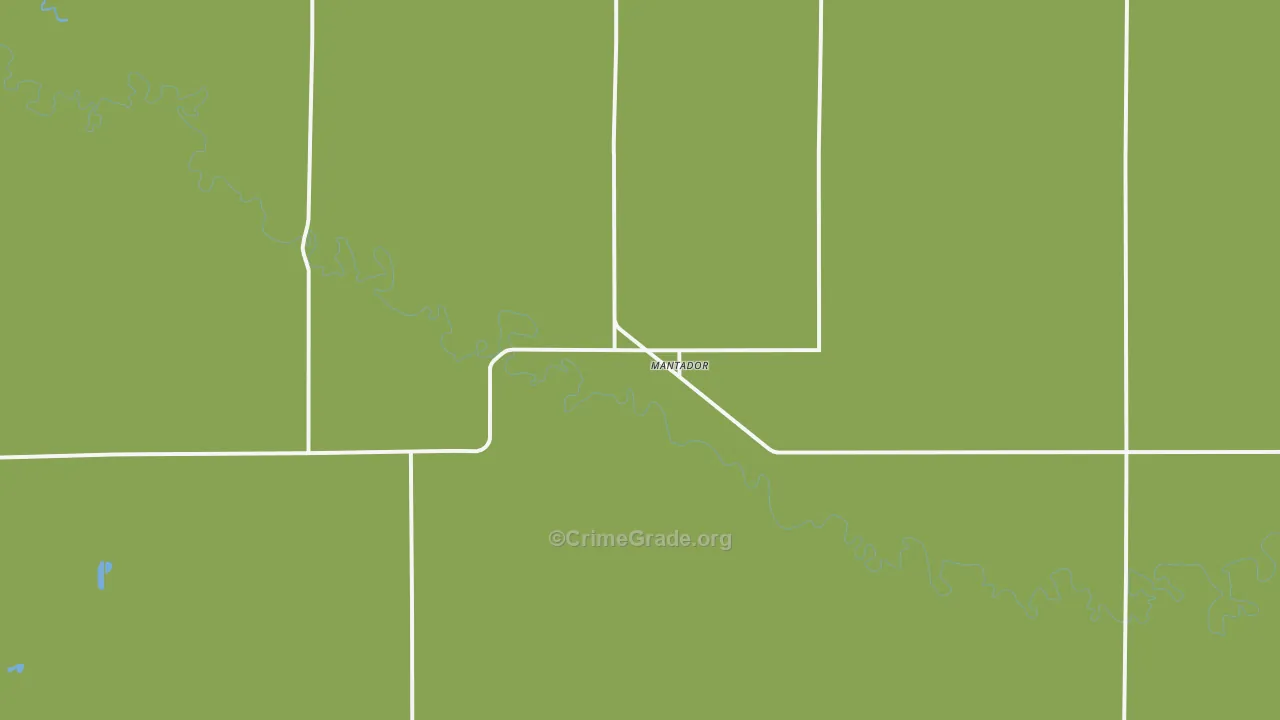 Mantador, ND Map of Drug-Related Crime Rates