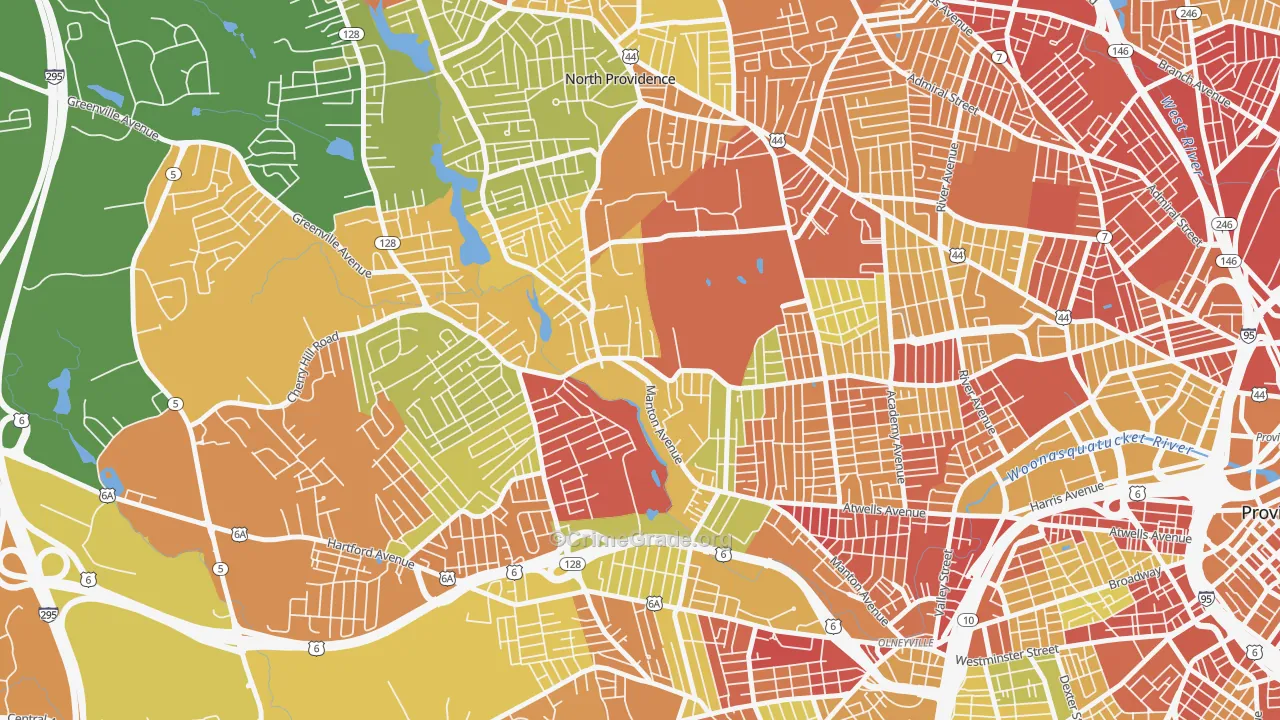 Manton, Providence, RI Map of Drug-Related Crime Rates