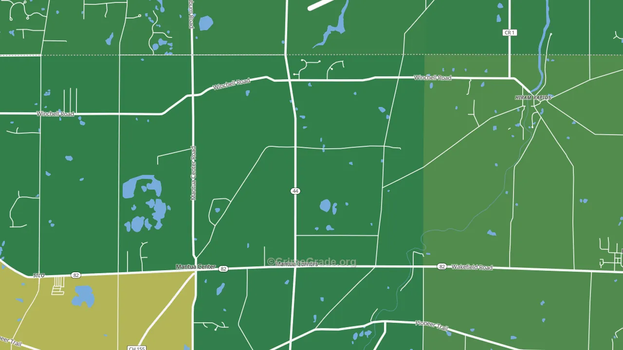 Mantua Corners, OH Map of Drug-Related Crime Rates
