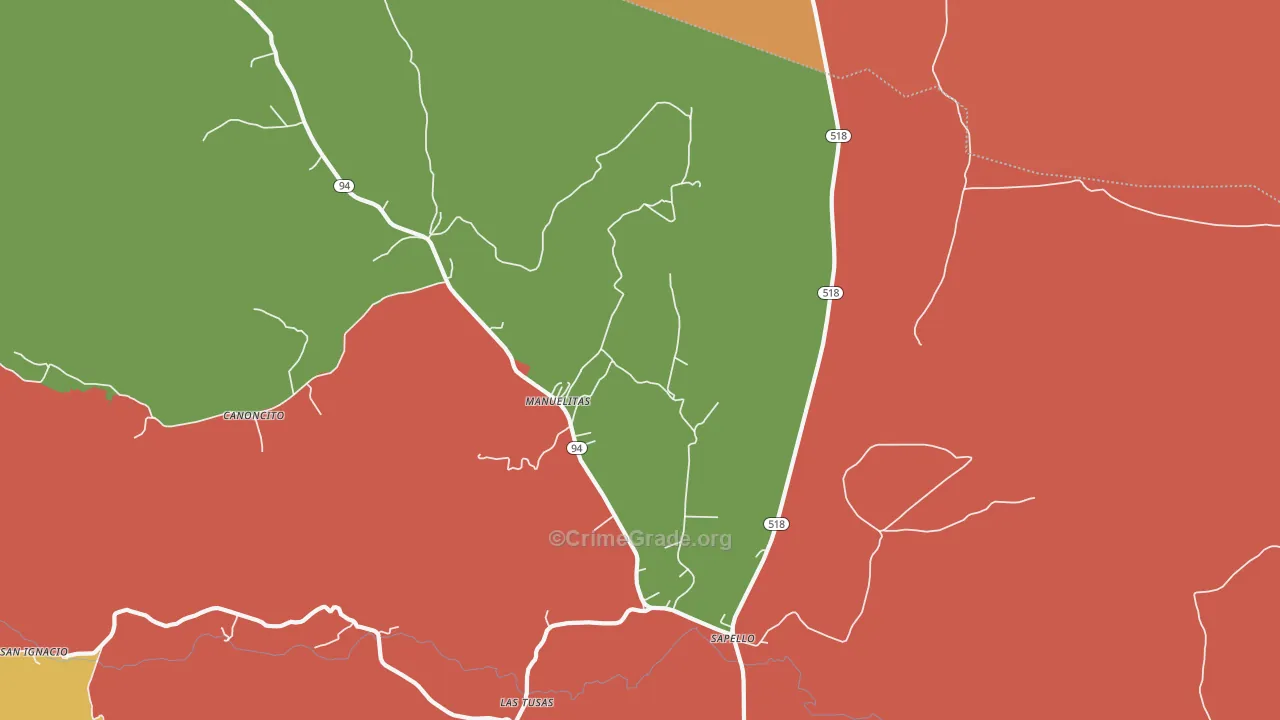 Manuelitas, NM Map of Drug-Related Crime Rates