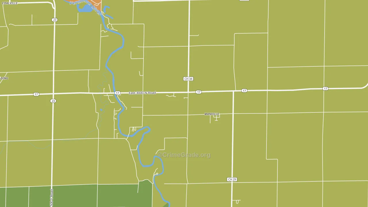 Manville, IL Map of Drug-Related Crime Rates