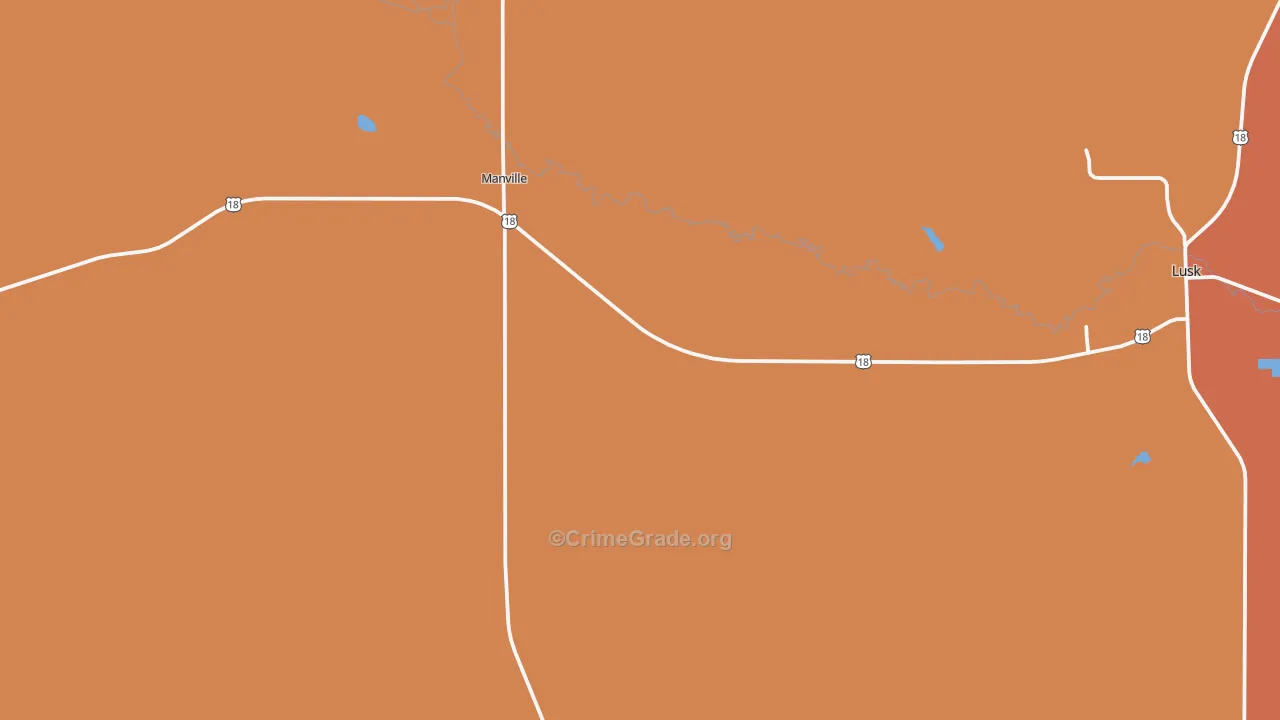 Manville, WY Map of Drug-Related Crime Rates