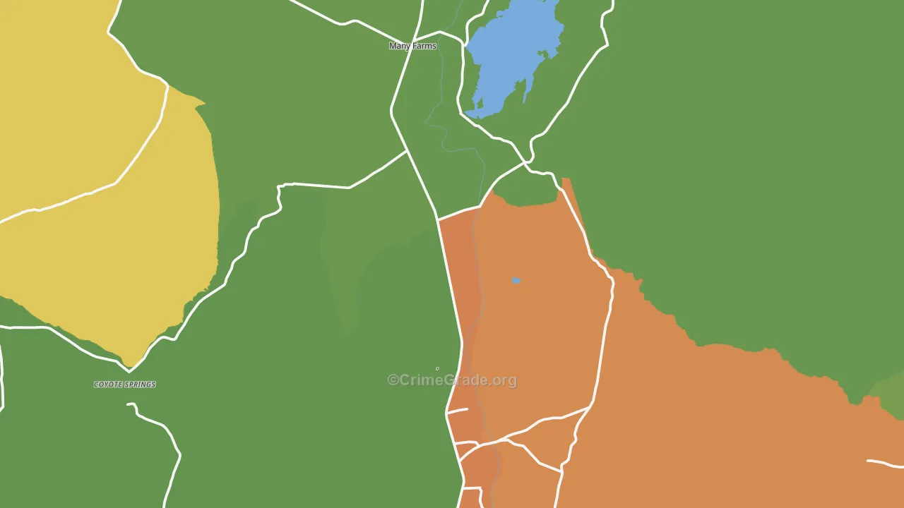 Many Farms, AZ Map of Drug-Related Crime Rates
