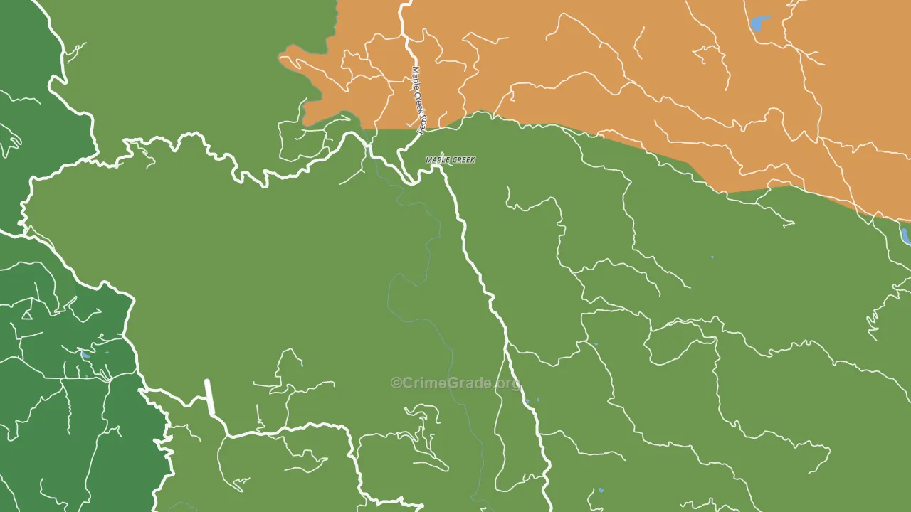 Maple Creek, CA Map of Drug-Related Crime Rates