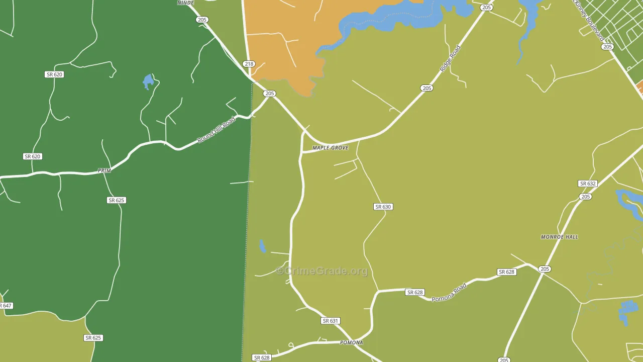 Maple Grove, VA Map of Drug-Related Crime Rates