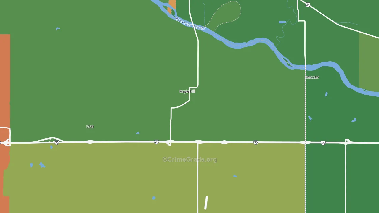 Maple Hill, KS Map of Drug-Related Crime Rates