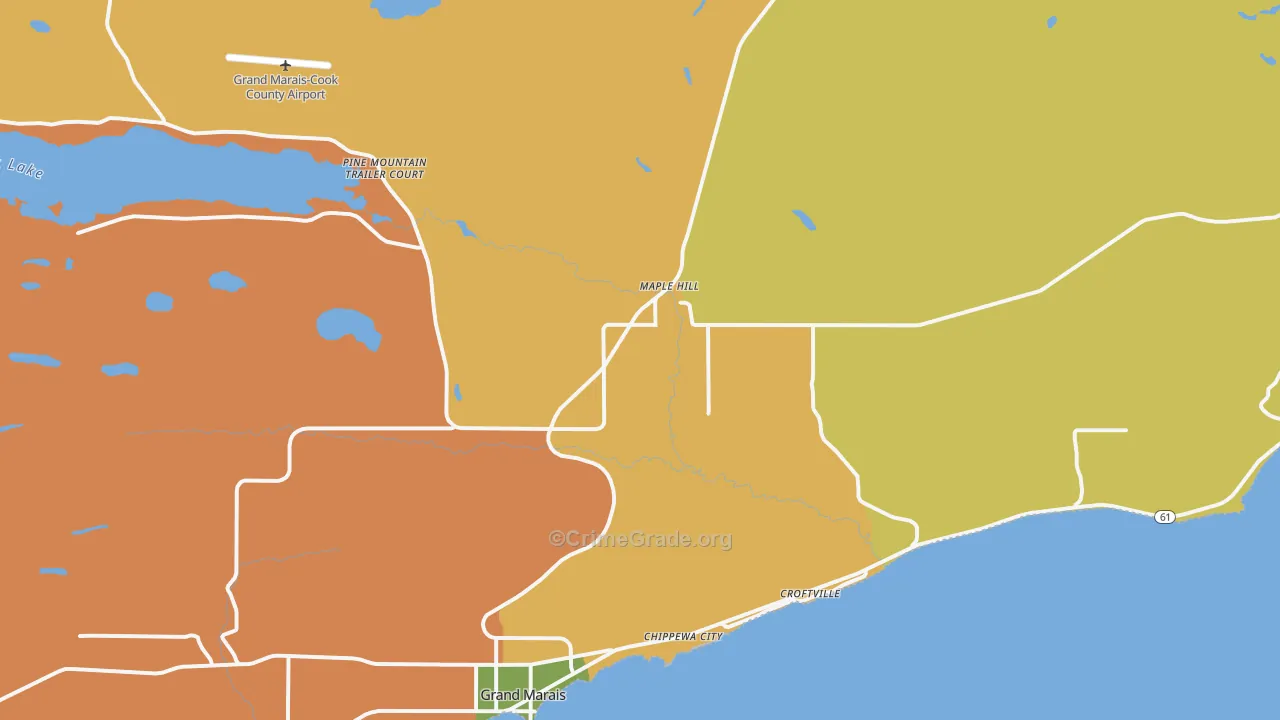 Maple Hill, MN Map of Drug-Related Crime Rates