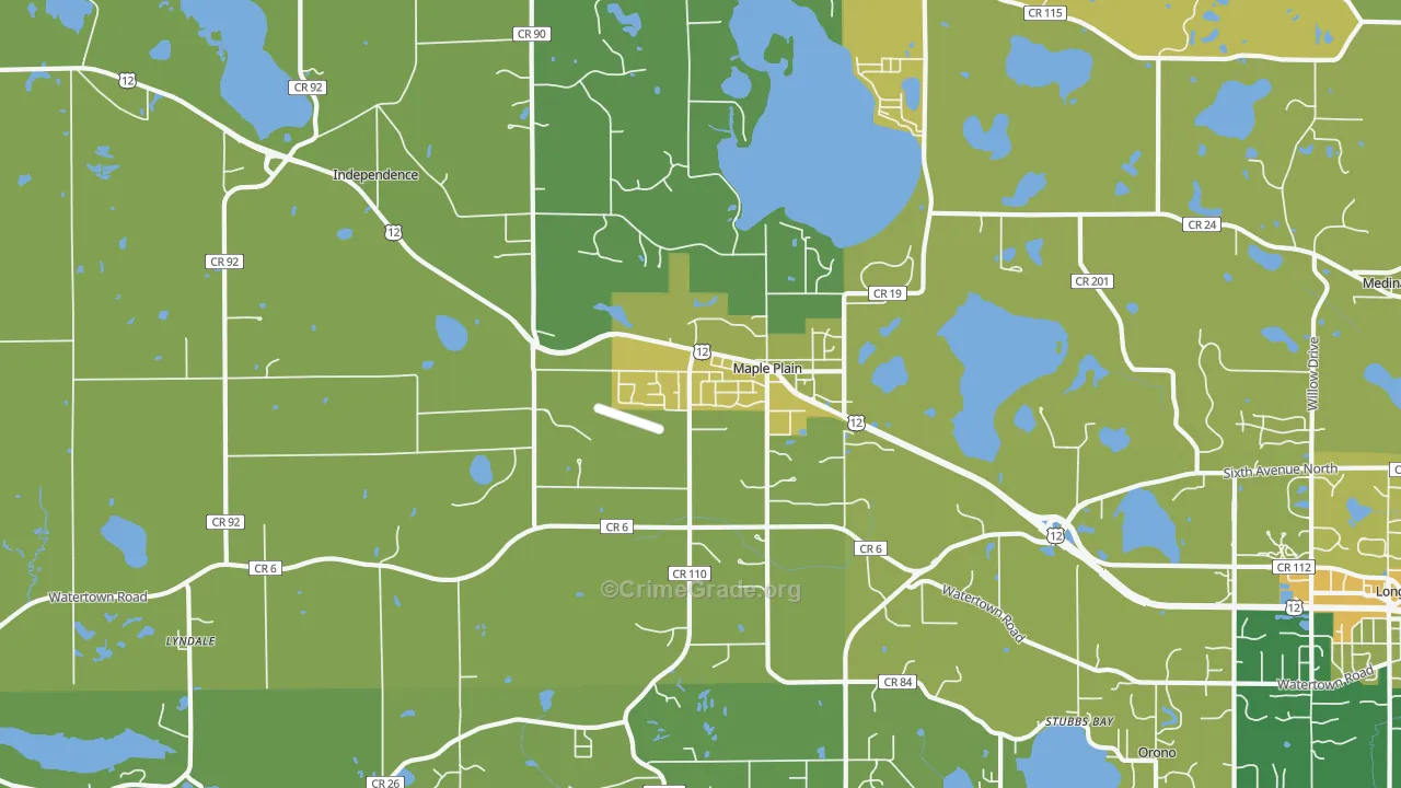 Maple Plain, MN Map of Drug-Related Crime Rates